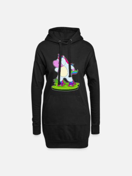 Einhorn Rollschuhfahren Rollschuhe - Hoodie-Kleid - Schwarz