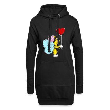 Mariage en ballon Bee Bride - Sweat-shirt à capuche long Femme - noir - Devant