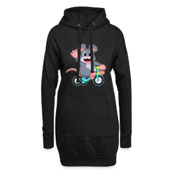 Vélo de rat - Sweat-shirt à capuche long Femme - noir - Devant