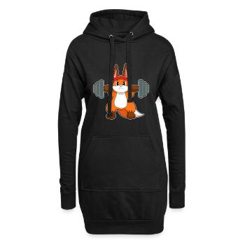 Bodybuilder Fox Bodybuilding Barre. - Sweat-shirt à capuche long Femme - noir - Devant