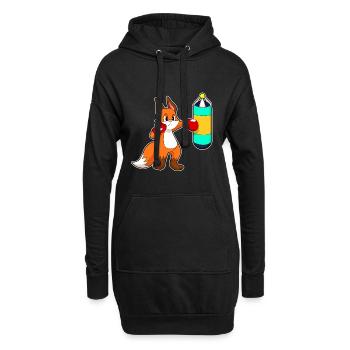 Fuchs Boxer Boxsack Boxen - Hoodie-Kleid - Schwarz - Vorne