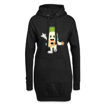 Radishes Musicien Guitare Musique - Sweat-shirt à capuche long Femme - noir - Devant