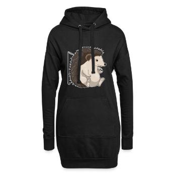 Canne à pêche Pêcheur hérisson Canne à pêche - Sweat-shirt à capuche long Femme - noir - Devant