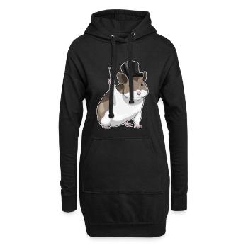 Baguette magique de hamster - Sweat-shirt à capuche long Femme - noir - Devant