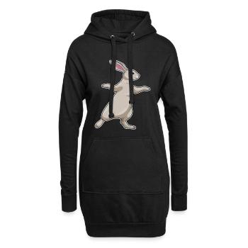 Hase Yoga Fitness Gymnastik - Hoodie-Kleid - Schwarz - Vorne