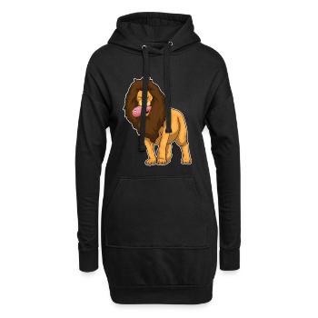 Viande de lion - Sweat-shirt à capuche long Femme - noir - Devant