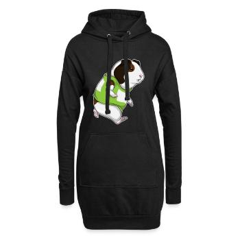 Cochon d’Inde joggeur jogging sport - Sweat-shirt à capuche long Femme - noir - Devant