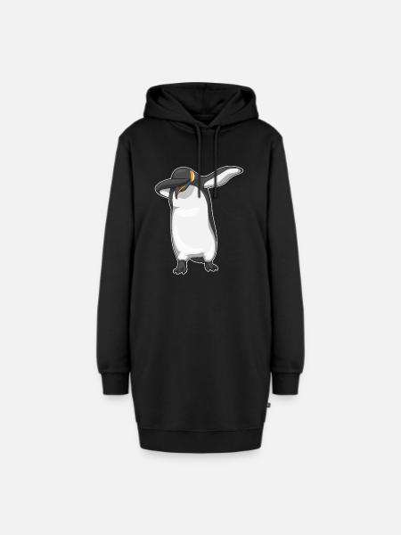 Pinguin Hip Hop Tanz - Hoodie-Kleid - Schwarz