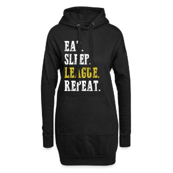 Eat Sleep League Répéter le jeu de sport Jeux - Sweat-shirt à capuche long Femme - noir - Devant