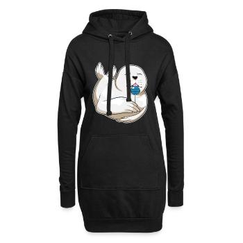 Sucette de phoque - Sweat-shirt à capuche long Femme - noir - Devant