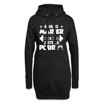 Humour EVG Cadeau Futur Marié Garçon Mariage Team - Sweat-shirt à capuche long Femme - noir - Devant