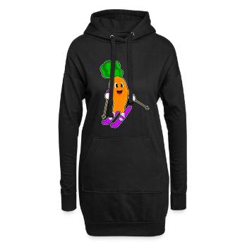 Carrotte Skieur Ski - Sweat-shirt à capuche long Femme - noir - Devant