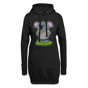 Koala Coiffeur Ciseaux Peigne - Sweat-shirt à capuche long Femme - noir - Devant