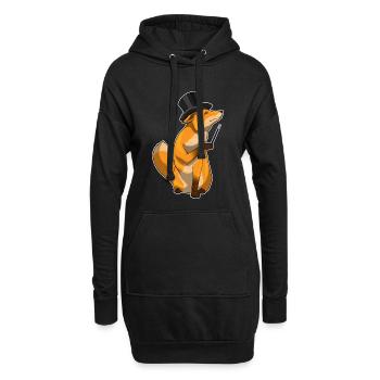 Fuchs Zauberer Zauberstab - Hoodie-Kleid - Schwarz - Vorne