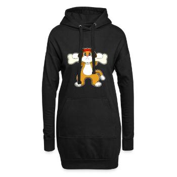 Os de chien - Sweat-shirt à capuche long Femme - noir - Devant