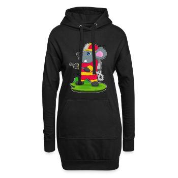 Maus Feuerwehrmann Feuerwehrschlauch Feuerwehr - Hoodie-Kleid - Schwarz - Vorne