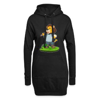 Löwe Maler Pinsel Malen - Hoodie-Kleid - Schwarz - Vorne