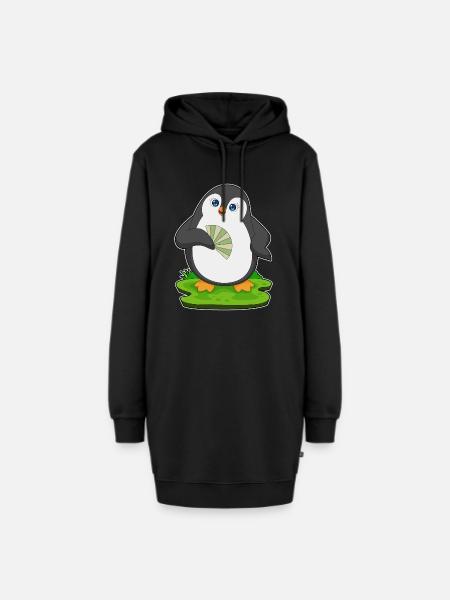 Pinguin Handventilator - Hoodie-Kleid - Schwarz