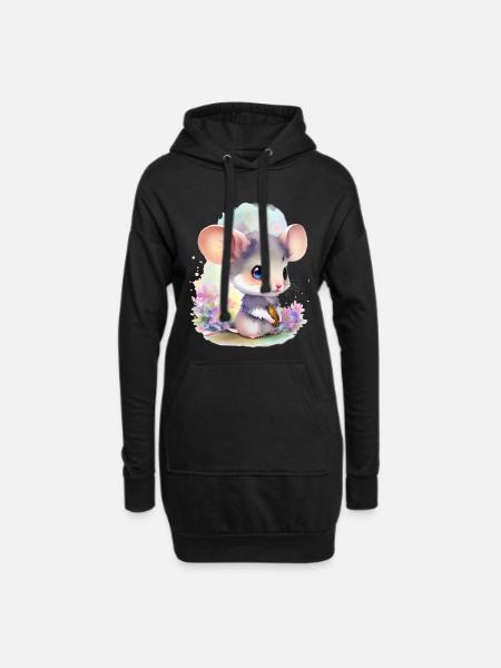 Süße Maus - Hoodie-Kleid - Schwarz