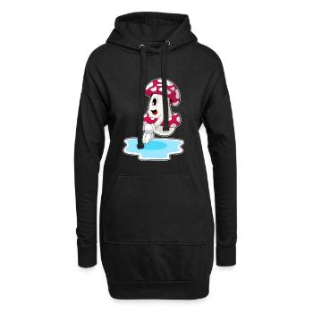 Saut d’eau à la nage aux champignons Été - Sweat-shirt à capuche long Femme - noir - Devant