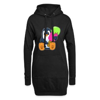 Popsicle pingouin - Sweat-shirt à capuche long Femme - noir - Devant