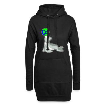 Phoque Terre - Sweat-shirt à capuche long Femme - noir - Devant