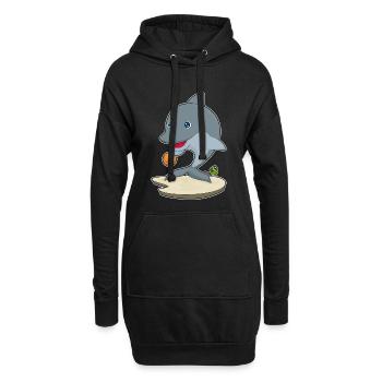 Dolphin Basketball Player Basketball - Sweat-shirt à capuche long Femme - noir - Devant