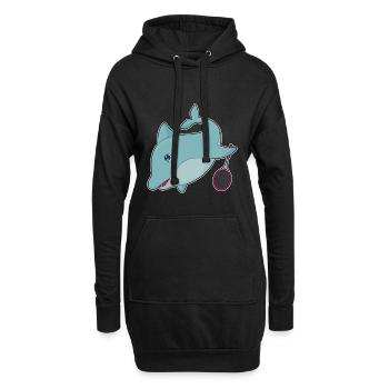Raquette Tenni Dolphin Tennis - Sweat-shirt à capuche long Femme - noir - Devant