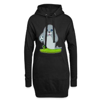 Seehund Fußballspieler Fußball - Hoodie-Kleid - Schwarz - Vorne