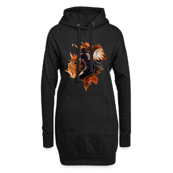 Joueurs de volley-ball - Sweat-shirt à capuche long Femme - noir - Devant