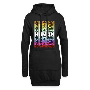 Human Pride LGBT - Hoodie-Kleid - Schwarz - Vorne