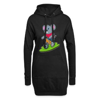 Vélo souris - Sweat-shirt à capuche long Femme - noir - Devant