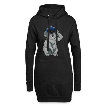 Koala Polizist Polizeimütze Polizei - Hoodie-Kleid - Schwarz - Vorne