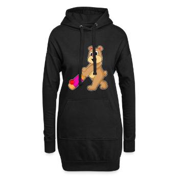 Ours Cricket Battes de cricket - Sweat-shirt à capuche long Femme - noir - Devant