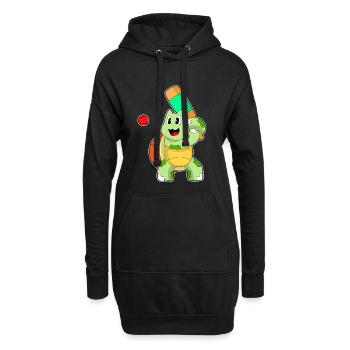 Schildkröte Cricket Cricketschläger - Hoodie-Kleid - Schwarz - Vorne