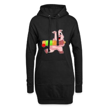 Porc Cricket Battes de cricket - Sweat-shirt à capuche long Femme - noir - Devant