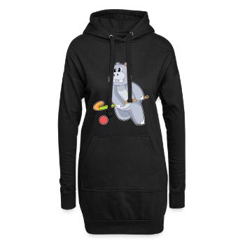 Hippopotamus Hockey sur gazon Stick - Sweat-shirt à capuche long Femme - noir - Devant