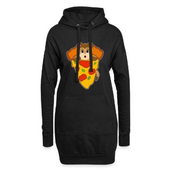 Erdmännchen Pizza - Hoodie-Kleid - Schwarz - Vorne
