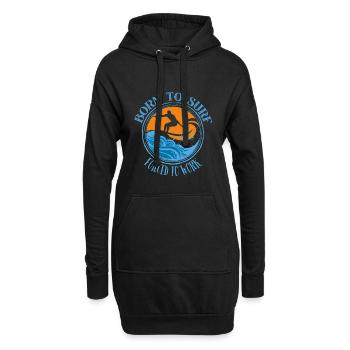 Born to surf forced to work - Surfing Lover Tee - Hoodie-Kleid - Schwarz - Vorne