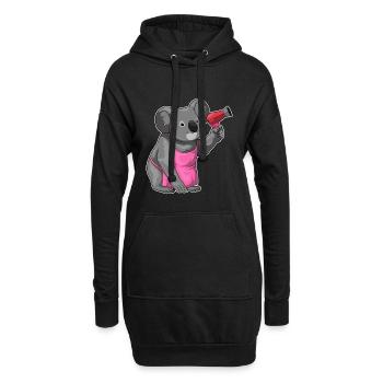 Koala Hairdresser Sèche-cheveux - Sweat-shirt à capuche long Femme - noir - Devant