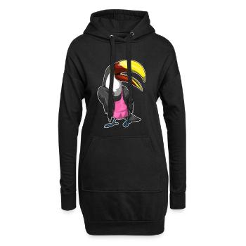 Ciseaux de coiffure Toucan - Sweat-shirt à capuche long Femme - noir - Devant