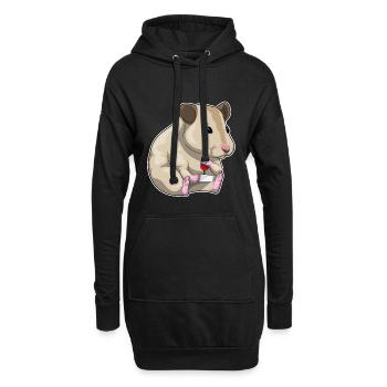 Hamster Gamer Controller - Hoodie-Kleid - Schwarz - Vorne