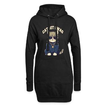 Vous avez Swag Cat avec des lunettes de soleil - Sweat-shirt à capuche long Femme - noir - Devant