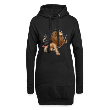 Baguette magique du lion - Sweat-shirt à capuche long Femme - noir - Devant