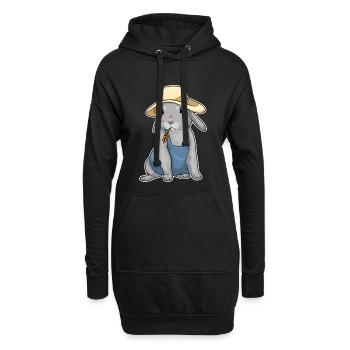 Hase Landwirt Weizen Bauernhof - Hoodie-Kleid - Schwarz - Vorne