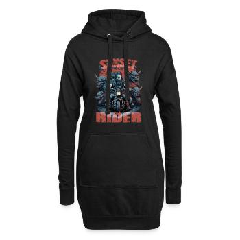 Pilote de coucher de soleil motocycliste - Sweat-shirt à capuche long Femme - noir - Devant