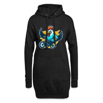 Coq avec vélo - Sweat-shirt à capuche long Femme - noir - Devant