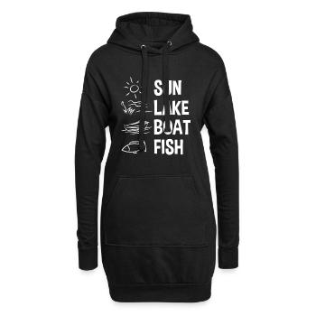 Pêche - Sweat-shirt à capuche long Femme - noir - Devant
