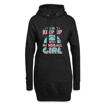 Joueur de handball - Sweat-shirt à capuche long Femme - noir - Devant