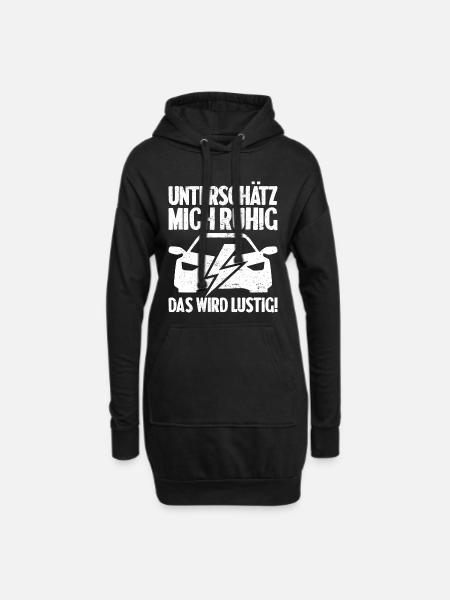 Unterschätz mich ruhig E-Auto Elektro Fahrer - Hoodie-Kleid - Schwarz